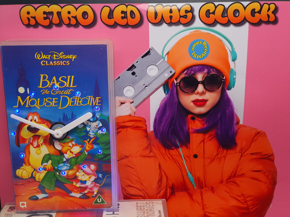 The Great Mouse Detective Retro Original Backlit LED VHS Clock