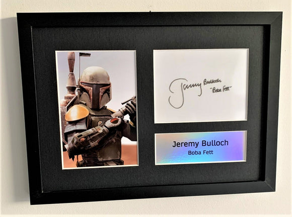 Jeremy Bulloch as Boba Fett A4 Autographed Display