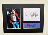 Michael J Fox as Marty McFly A4 Autographed Display