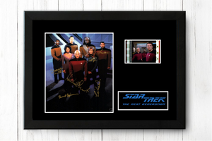 Star Trek: The Next Generation 35mm Framed Film Cell Display - Cast Signed