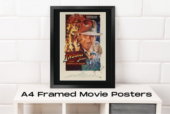 Indiana Jones and the Temple of Doom - Autographed A4 Movie Poster