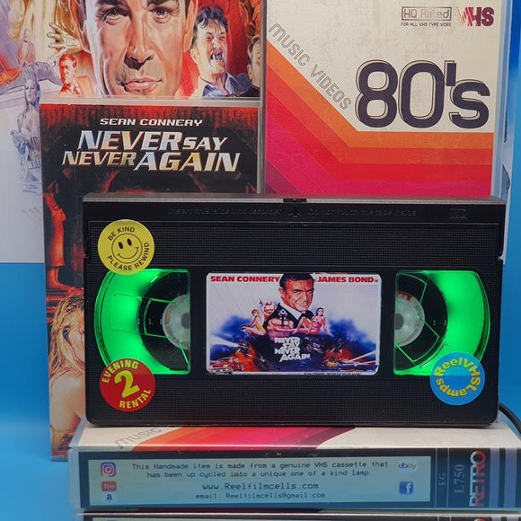 Never Say Never Again Retro VHS Lamp