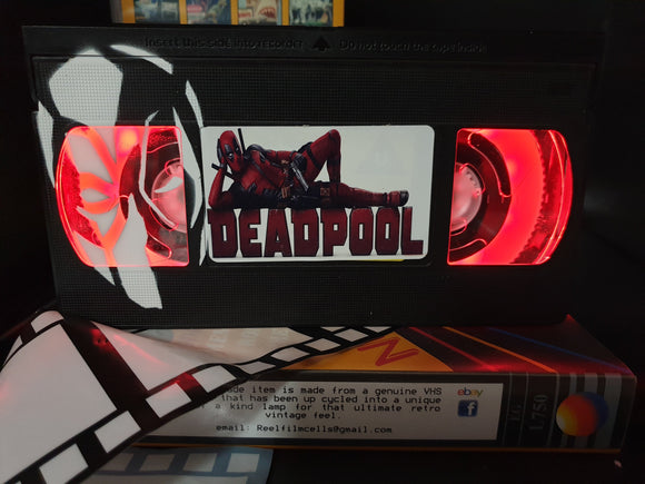 Deadpool Retro VHS Lamp with  Artwork