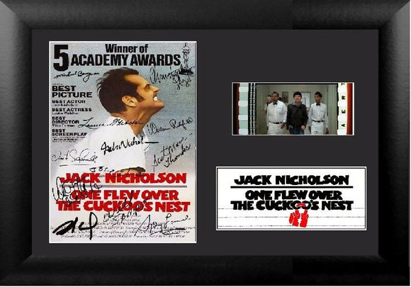 One Flew Over the Cuckoo's Nest 35mm Framed Film Cell Display Cast Signed