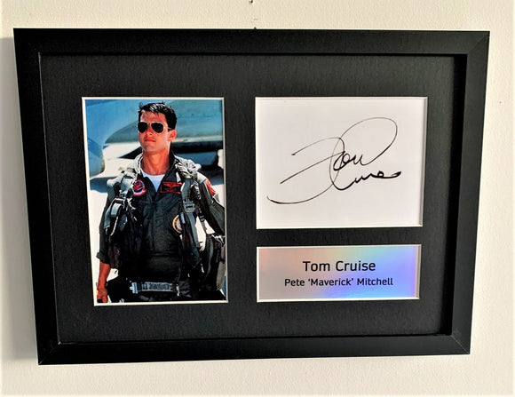 Tom Cruise as Pete 'Maverick' Mitchell A4 Autographed Display